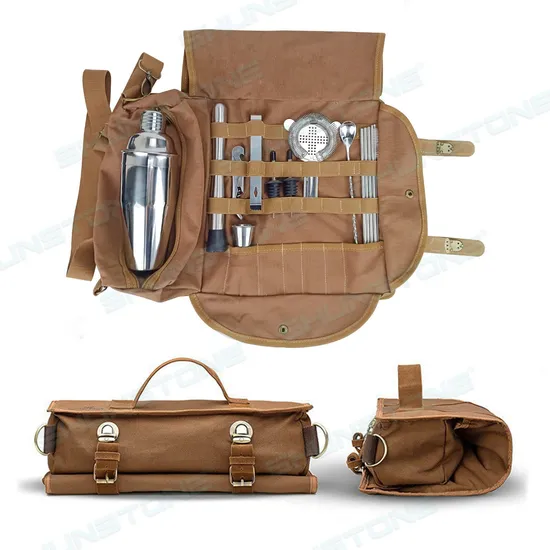 Stainless Steel Cocktail Shaker Kit Portable Storage Bag Cocktail Shaker Gift Set 