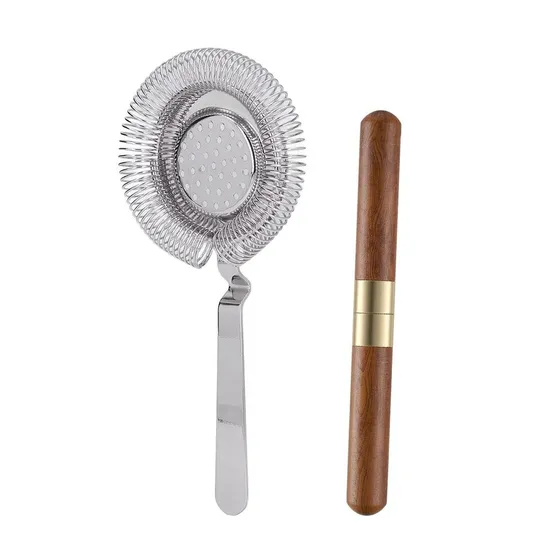 Cocktail Strainer and Ice Pick Set, Stainless Steel Bar Tools Bartender Strainer Ideal for Party Club Home Bartender 