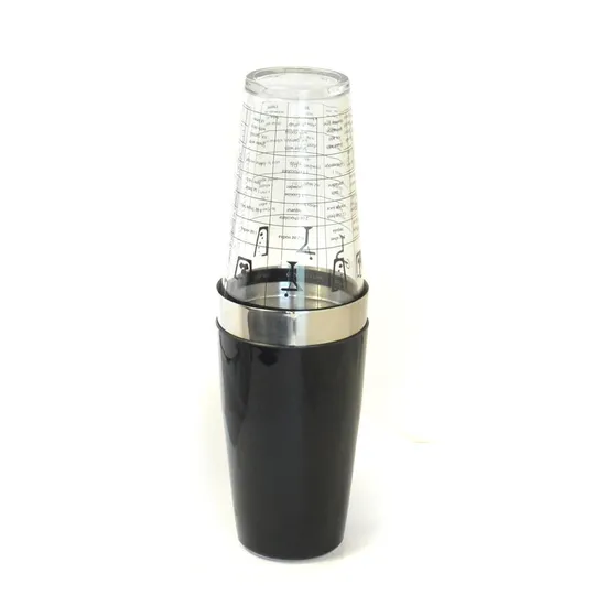 Bazooka Cocktail Mixing Glass Stainless Steel Keglevich Bar Shaker with Black Rubber Coating for Jewel of Russia St. Augustine Distillery 