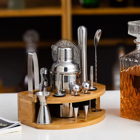 Professional Margarita Mixer Drink Shaker and Measuring Jigger & Mixing Spoon Set 
