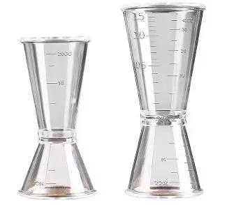 40&20ml Bar Accessories Cocktail Jigger Plastic Clear Glass Jigger 