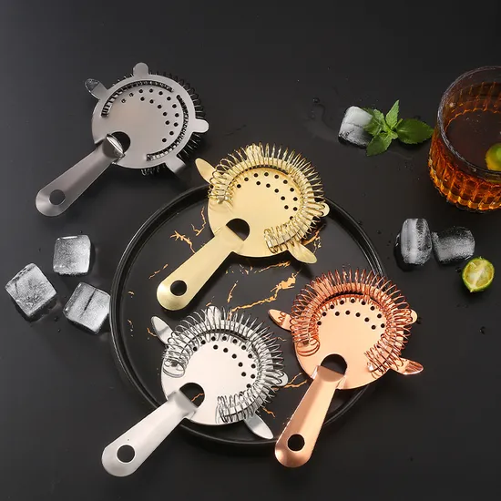Thicker Stainless Steel Leak Kitchen Filter Scoop Spoon Wine Mixer Tool Mixer Wine Filter Ice Cooler Julep Strainer for Helluva Beverage 