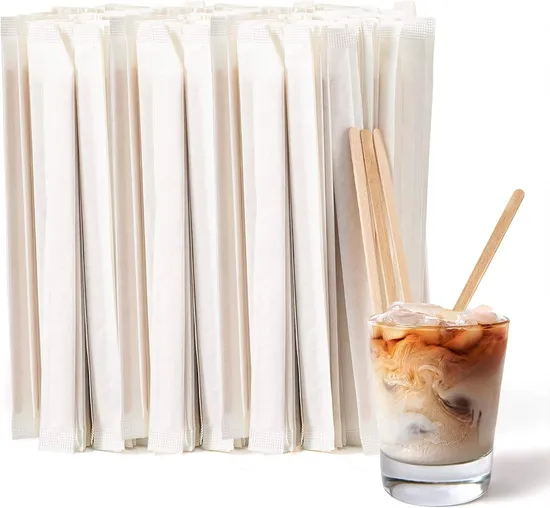 Wooden Coffee Stirrers Disposable Stir Sticks for Coffee & Cocktails Beverage Mixer with Smooth Ends Swizzle Drink Sticks 