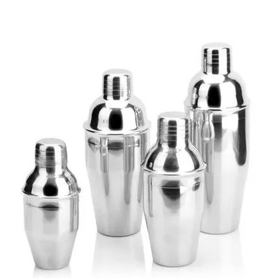 Tin Bar Metal Tumbler Bottle and Stainless Steel Cocktail Shaker 