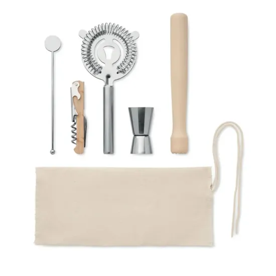 5 PC Canvas Travel Cocktail Set, Perfect Gifts for Men 