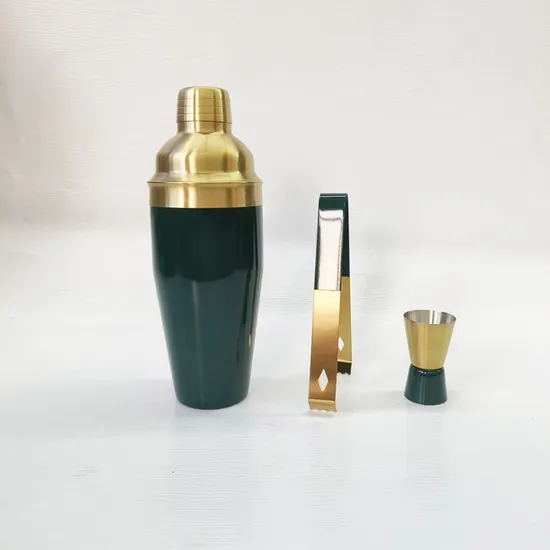 Bartender Kit Stainless Steel Green Color Bar Tool Set Cocktail Shaker Set 