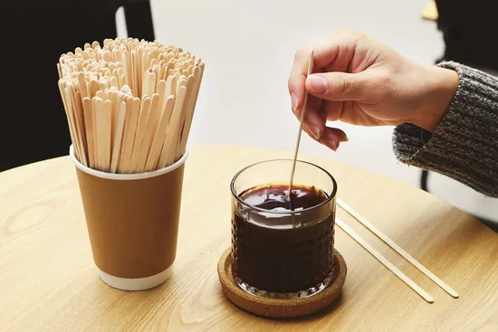Mixer Drink Stir Cocktail Tea Round Head Birch Wooden Coffee Stirrers Stirring Espresso Stick for Automatic Vending Machines 