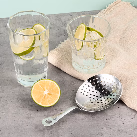 Stainless Steel Cocktail Spoon Julep Strainer for Cocktail Drinks Home Commercial Bar