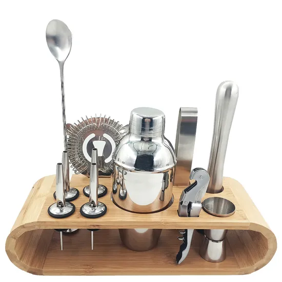 Cocktail Shaker Jigger Vodka Dispenser Equipment Stainless Steel Martini Home Copper Bell Bartender Kit Set 